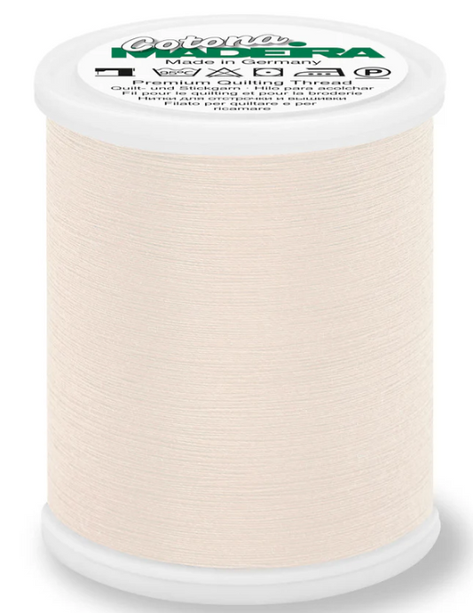 Madeira Cotona 50wt cotton thread spool in Ecru #504