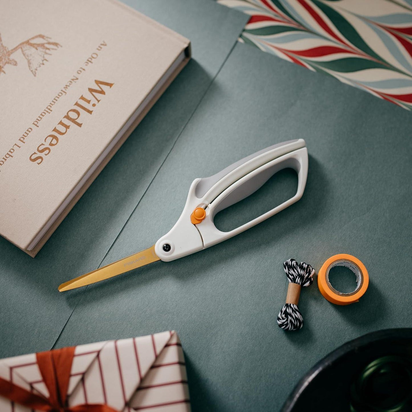 Fiskars Easy Action Titanium Scissors, Spring-Assisted, Precision Ground Stainless Steel Blades