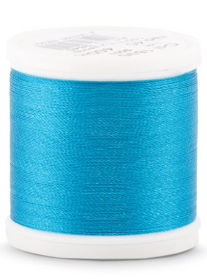 Spool of Madeira Polyneon 40wt thread in Turquoise, color 1695