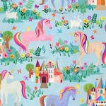 Michael Miller Enchanted Unicorns Believe in Unicorn Blue