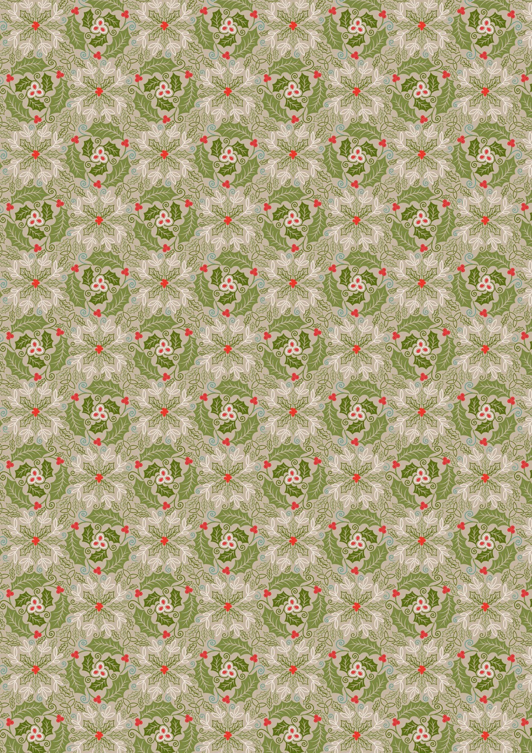 Lewis and Irene - Celtic Christmas - Festive Celtic leaves green - C133B