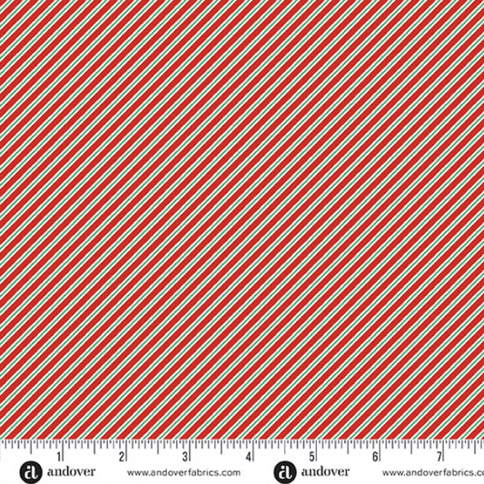 Andover - Makower UK - Nutcracker - Candy Cane Stripe Red -227-R