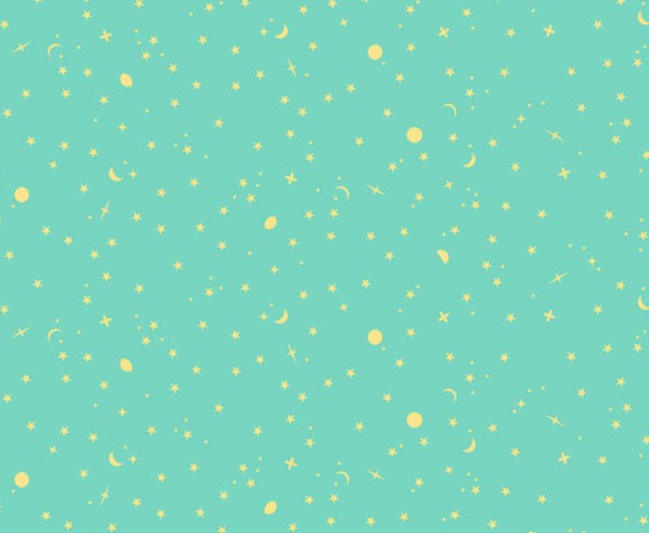 Space Sprinkles Seaglass aqua Free Spirit quilting fabric