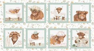 Studio E Bathing Bonnies 8853B-36 Ginger Mint panel quilting cotton fabric