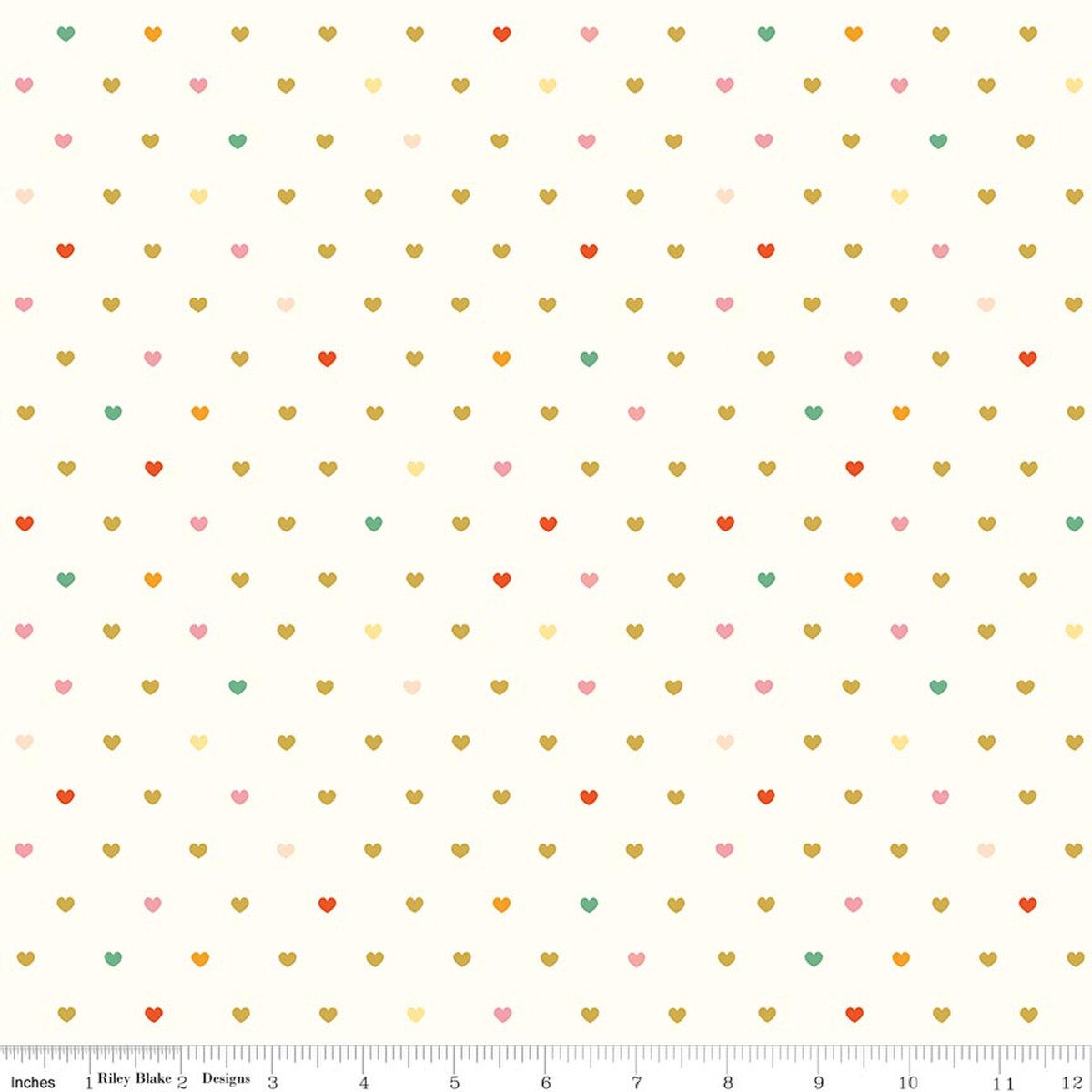 Riley Blake Flannel Serendipity 2 Hearts Cream cotton flannel