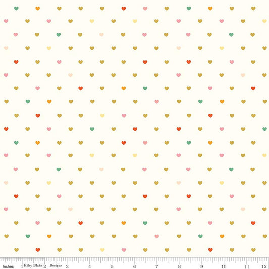 Riley Blake Flannel Serendipity 2 Hearts Cream cotton flannel