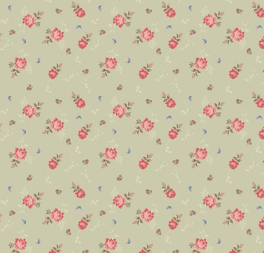 Riley Blake Anne of Green Gables Roses Sage cotton fabric
