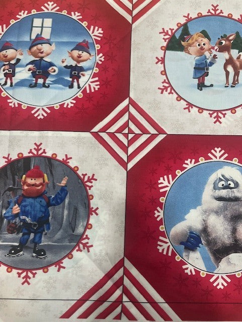 Quilting Treasures Rudolph 50 Years Christmas character print quilting fabric