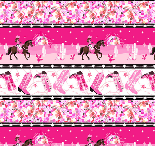 Saddle Up to the Disco 4378-22 Pink cotton quilting fabric