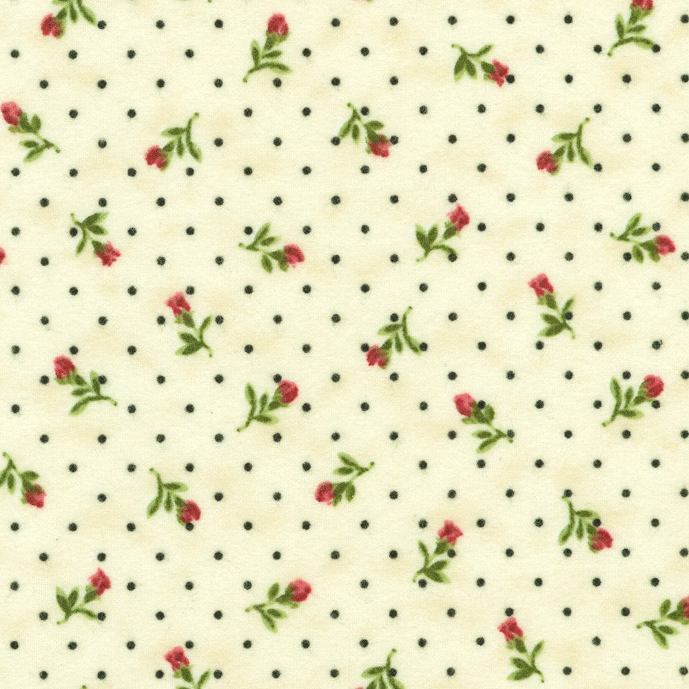 Robert Kaufman - CREAM from Bouquet of Roses Flannel