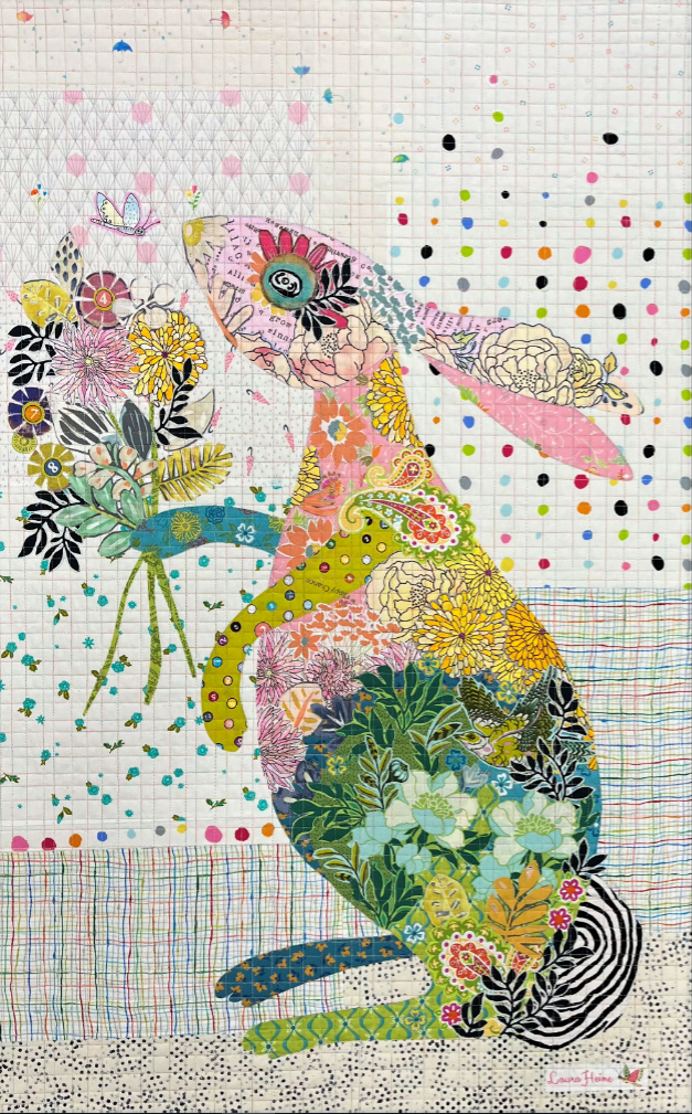 Hip Hop Rabbit 2nd Edition Laura Heine collage quilt kit