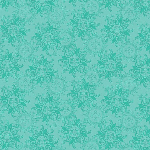 Benartex Celestial Skies Sun Tonal Med Turquoise