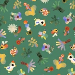 Michael Miller Jungle Friends DCX12551-FORE-D forest green fabric