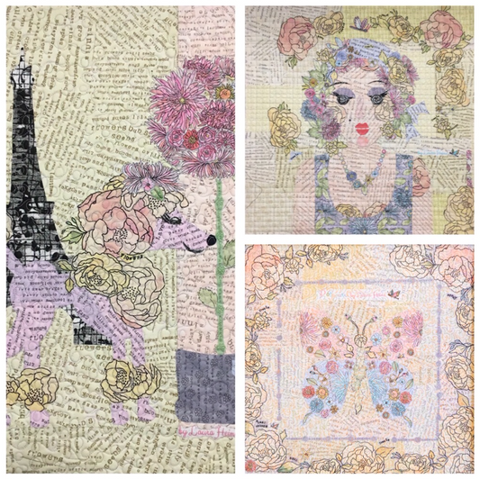 Group #7 Butterfly, Poodle, Portrait - Teeny Tiny Collage Patterns