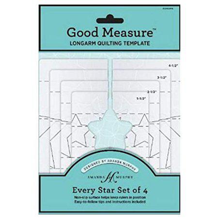 Amanda Murphy 1/4in 6mm Every Star 4pc quilting template