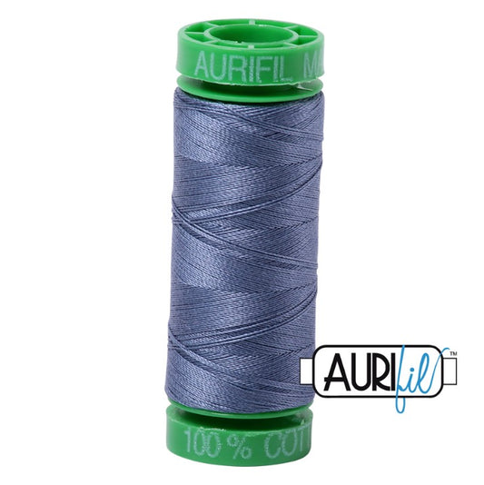 Aurifil 40wt Cotton Mako' 150m Spool 1248 Dark Grey Blue