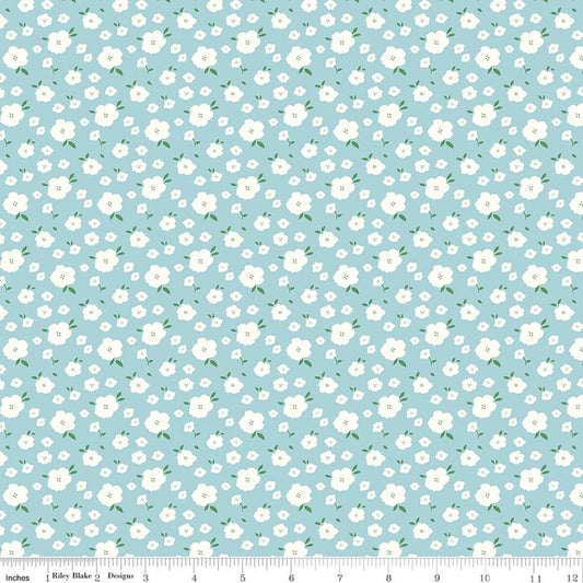 Riley Blake Serendipity 2 Flower Bed Powder C17304 quilting cotton floral