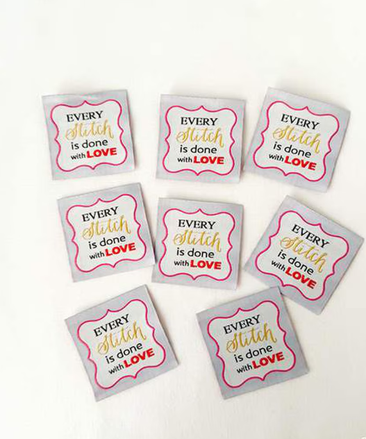 Minki Kim Every Stitch 2 woven labels by Riley Blake for quilts and bags