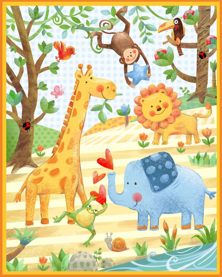 Oasis Wee Ones zoo animals children's quilting cotton