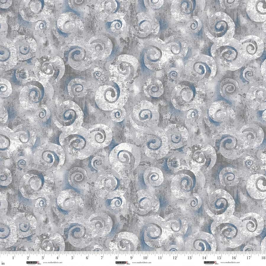 Studio E Spiral Storm 118 inch wide backing Pigeon gray 8780-92