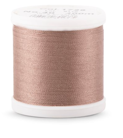 Spool of Madeira Polyneon 40wt machine embroidery thread in Pecan, color 1729