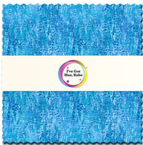 Turquoise Waves 5x5 Squares I've Got Hue Babe precut
