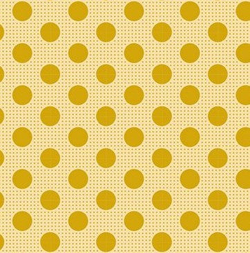 Tilda Medium Dots Flaxen Yellow fabric