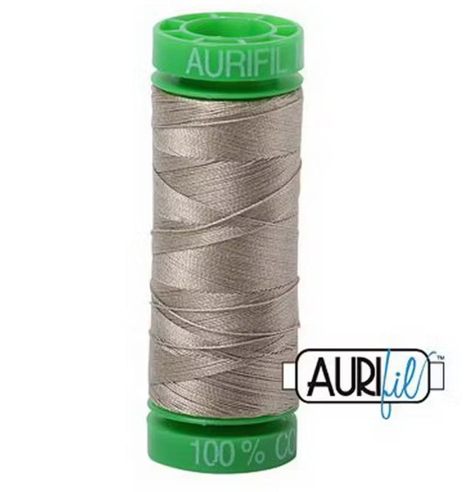 Aurifil Cotton Mako 40wt 150m khaki green thread spool