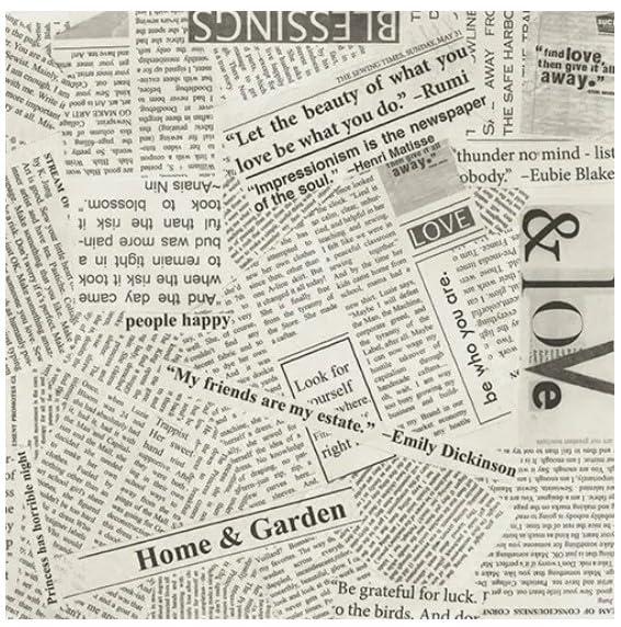 Natural Read All About It Cotton Wideback Fabric per Yard