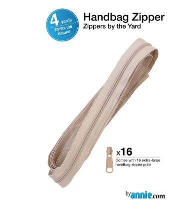 Patterns by Annie Yard Zipper Natural cream 1 yard zipper tape