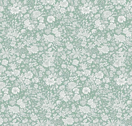Liberty Emily Belle Olive Leaf Tana Lawn cotton fabric
