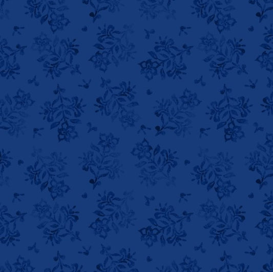 Lumin - Amalfi Coast - Susan Winget - W105-008-557 Navy - Floral Stamp