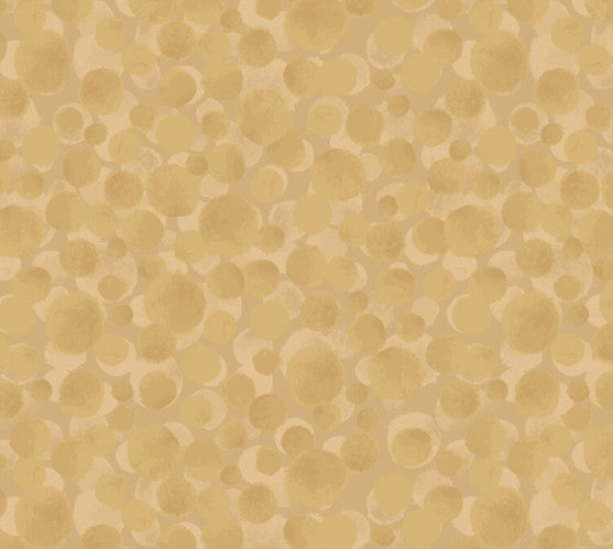 Lewis & Irene Bumbleberries Gold Metallic quilting cotton