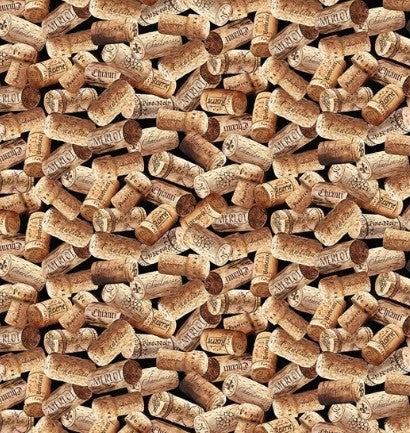 Timeless Treasures Wine Tasting Wine Corks cork CD4177 quilting cotton