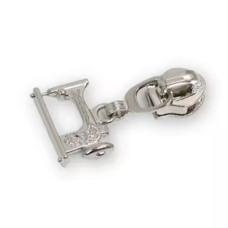 Four 5 Sewing Machine Zipper Pulls Nickel