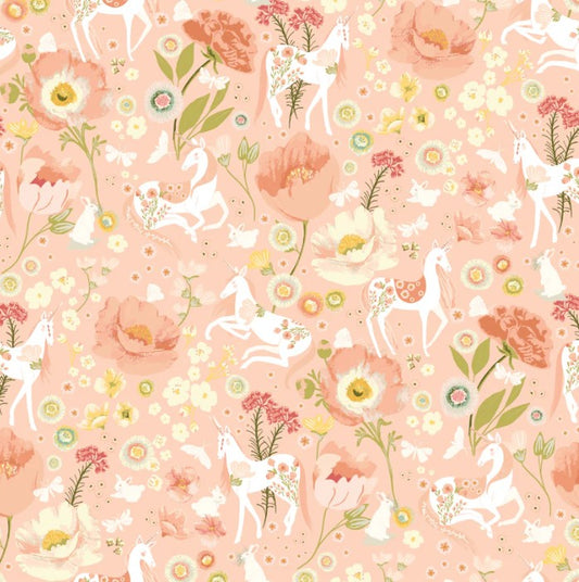 Poppie Cotton Dreamland Peach cotton quilting fabric