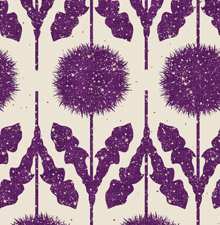 Benartex Wishflower Border Purple quilting cotton fabric