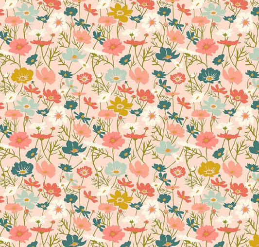 Windham Lush Life Blooming Cosmos Pale Pink 54716-10 quilting cotton