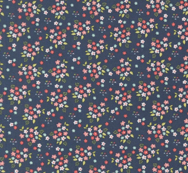 Moda Delightfully Yours Navy 37705-19 cotton quilting fabric
