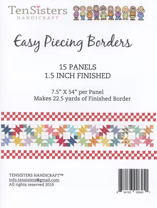 Ten Sisters EasyPiecing border panels 15-pack 1.5-inch finished