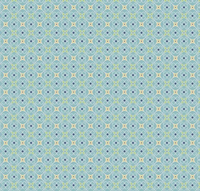 Riley Blake Cozy Christmas Wrapping Paper Blue cotton fabric