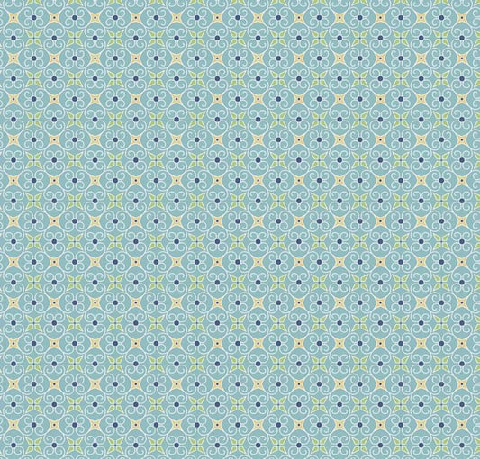 Riley Blake Cozy Christmas Wrapping Paper Blue cotton fabric