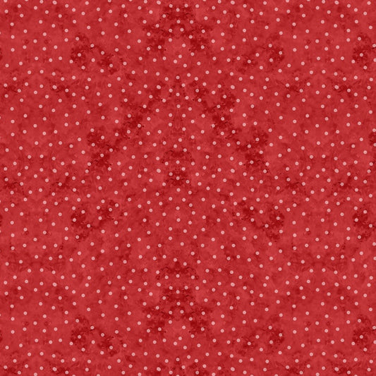 Snowy Greetings Dots Red Christmas quilting cotton by Susan Winget for White Owl Textiles