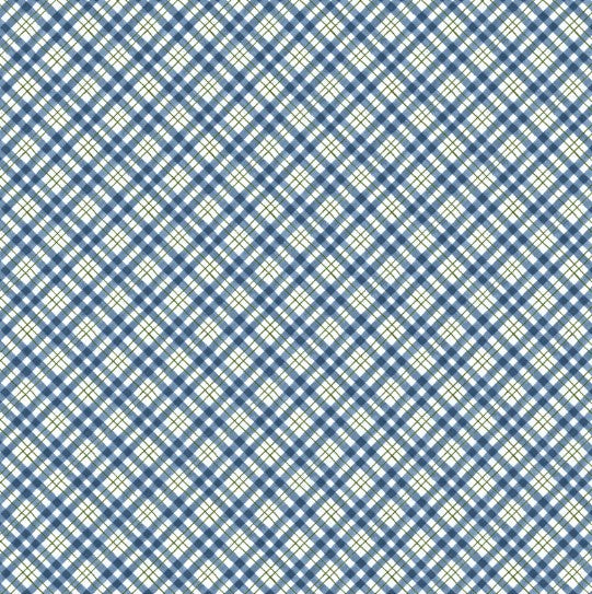 Lumin - Patchwork Picnic W105-018-506 Blue- Diagonal Plaid