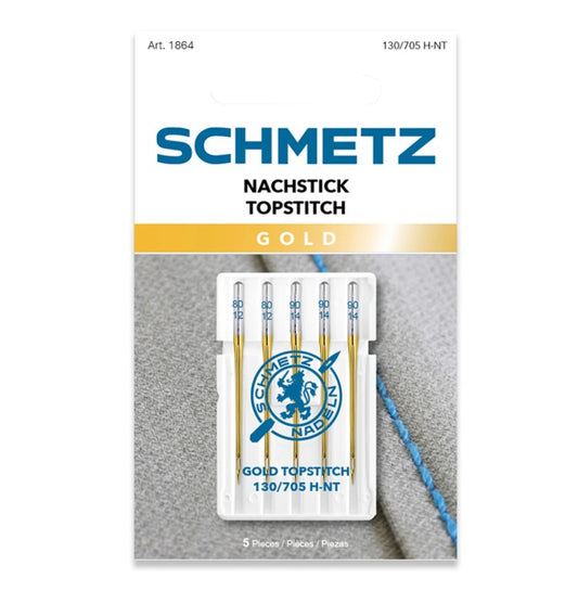 Schmetz Topstitch Gold Machine Needles-Size 80/12 (3) Size 90/14 (2) 5 Total