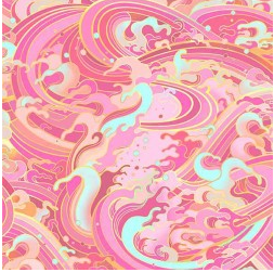 Michael Miller Divine Oceania Rolling Wave Pink quilting cotton fabric
