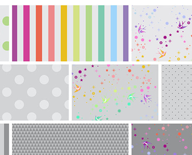 Tula Pink True Colors 2.5in Charm Pack Gray precut