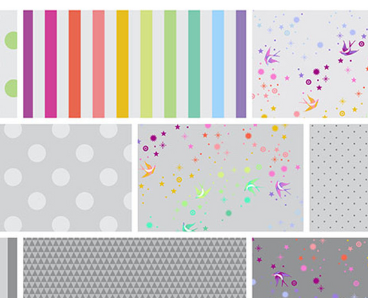 Tula Pink True Colors 2.5in Charm Pack Gray precut