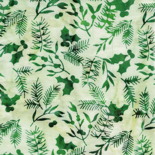 Lumin Fabrics Retro Holidays Retro Holly Neutral Cream retro Christmas fabric