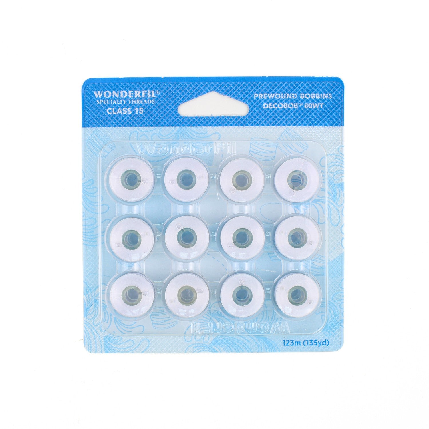 WonderFil Decobob prewound bobbin white DB104 80wt machine quilting
